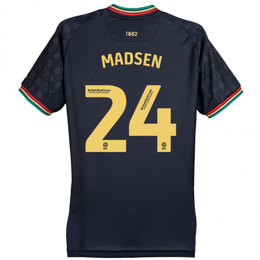 Hombre Fútbol Camiseta Nicolas Madsen #24 Azul Marino Oscuro 2ª Equipación 2024/25 Perú