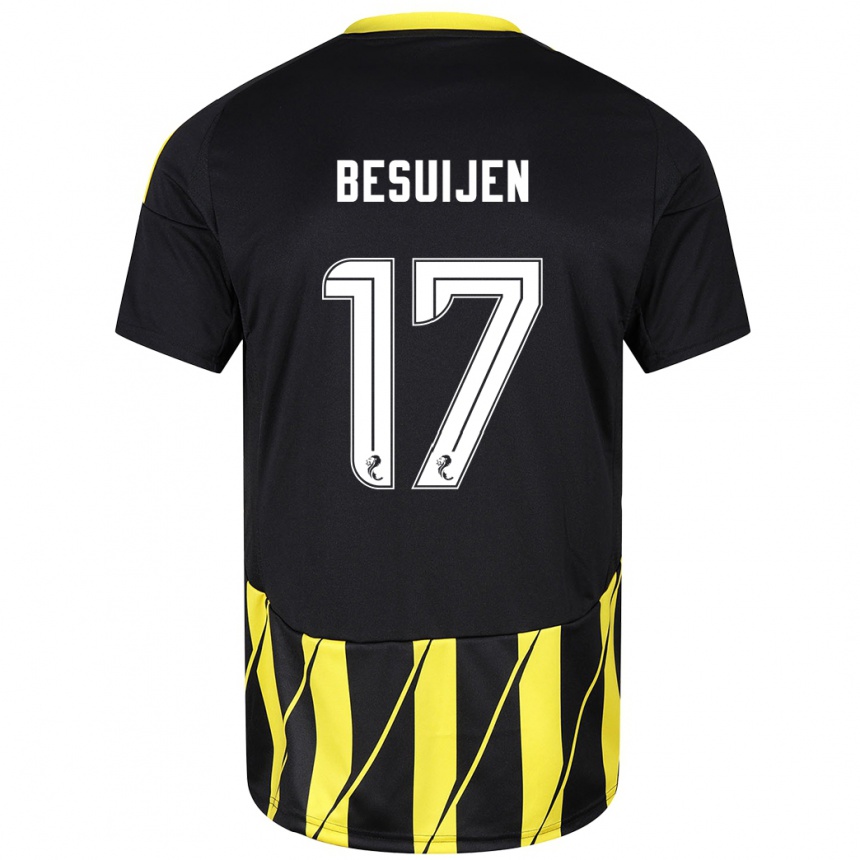 Hombre Fútbol Camiseta Vicente Besuijen #17 Negro Amarillo 2ª Equipación 2024/25 Perú