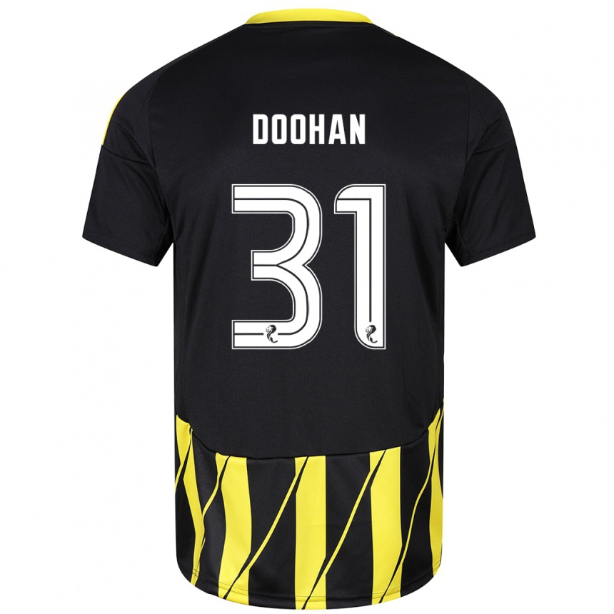 Hombre Fútbol Camiseta Ross Doohan #31 Negro Amarillo 2ª Equipación 2024/25 Perú