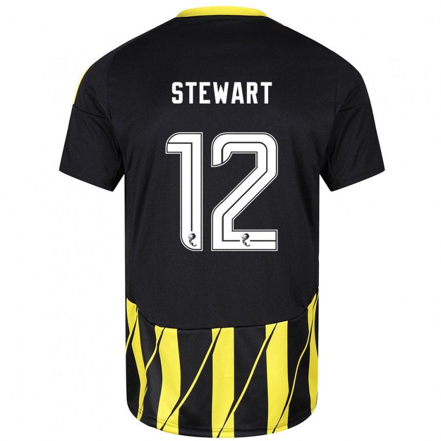 Hombre Fútbol Camiseta Hannah Stewart #12 Negro Amarillo 2ª Equipación 2024/25 Perú