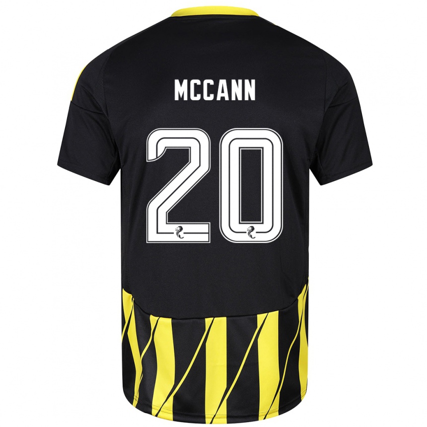 Hombre Fútbol Camiseta Annalisa Mccann #20 Negro Amarillo 2ª Equipación 2024/25 Perú