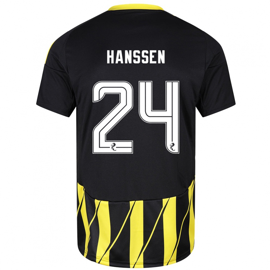 Hombre Fútbol Camiseta Nadine Hanssen #24 Negro Amarillo 2ª Equipación 2024/25 Perú