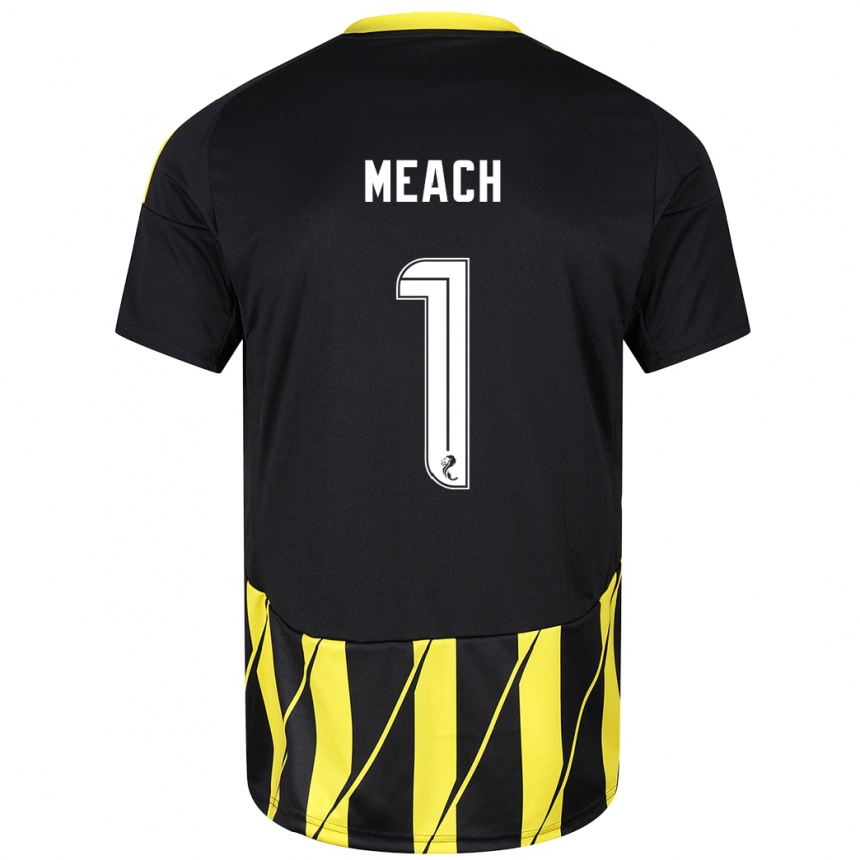 Hombre Fútbol Camiseta Aaliyah-Jay Meach #1 Negro Amarillo 2ª Equipación 2024/25 Perú