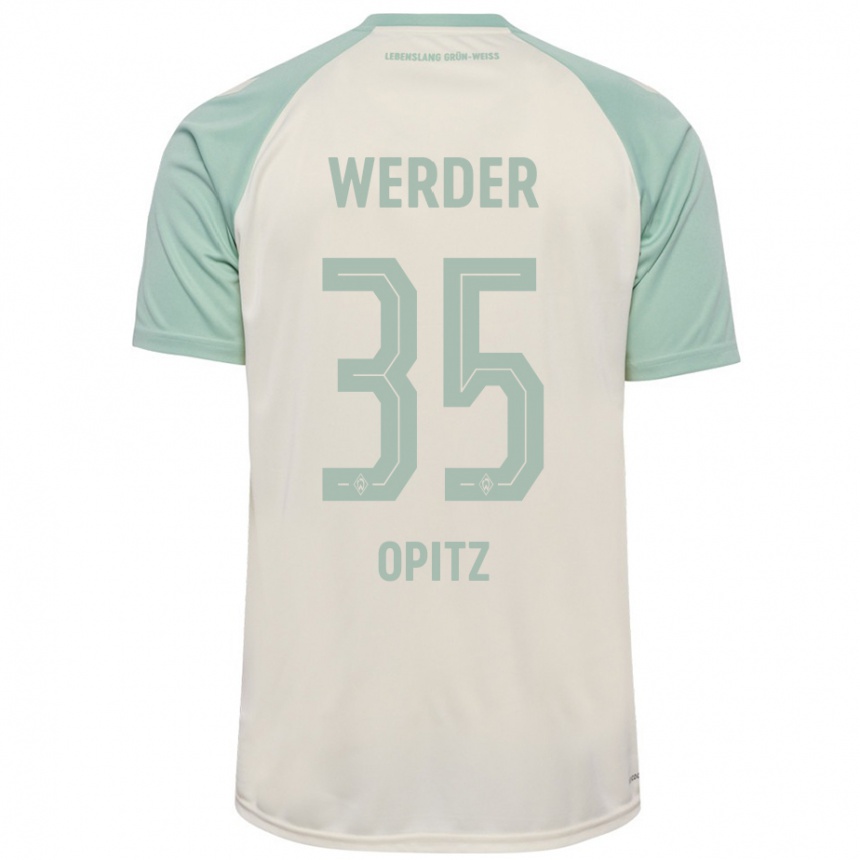 Hombre Fútbol Camiseta Leon Opitz #35 Blanquecino Verde Claro 2ª Equipación 2024/25 Perú