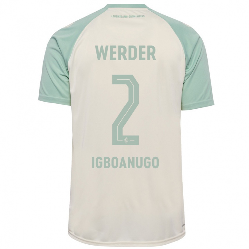 Hombre Fútbol Camiseta David Igboanugo #2 Blanquecino Verde Claro 2ª Equipación 2024/25 Perú