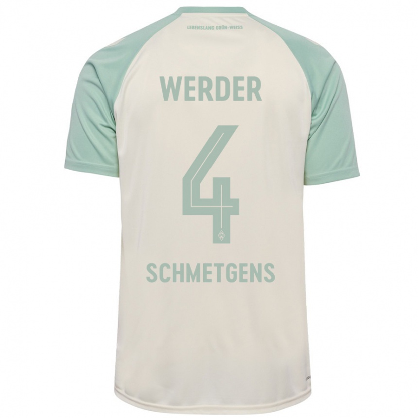 Hombre Fútbol Camiseta Mick Schmetgens #4 Blanquecino Verde Claro 2ª Equipación 2024/25 Perú