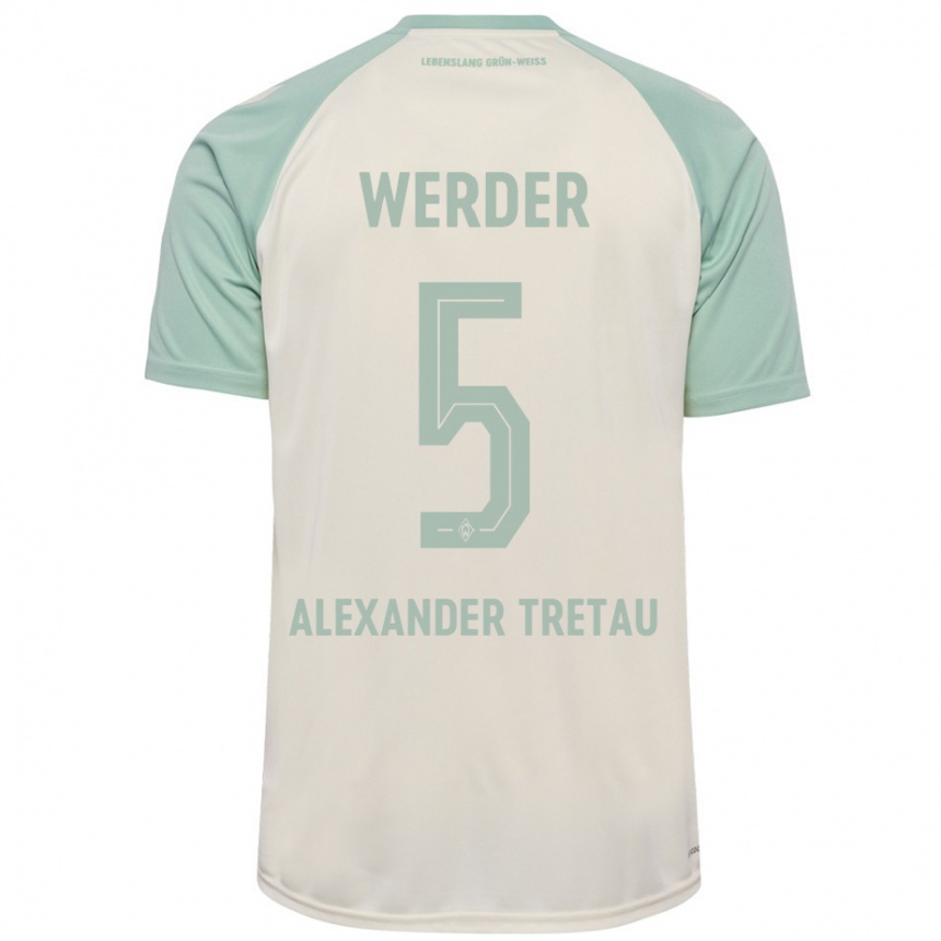 Hombre Fútbol Camiseta Hans Alexander Tretau #5 Blanquecino Verde Claro 2ª Equipación 2024/25 Perú