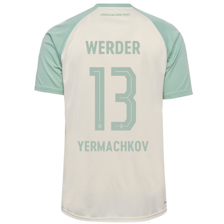 Hombre Fútbol Camiseta Ivan Yermachkov #13 Blanquecino Verde Claro 2ª Equipación 2024/25 Perú