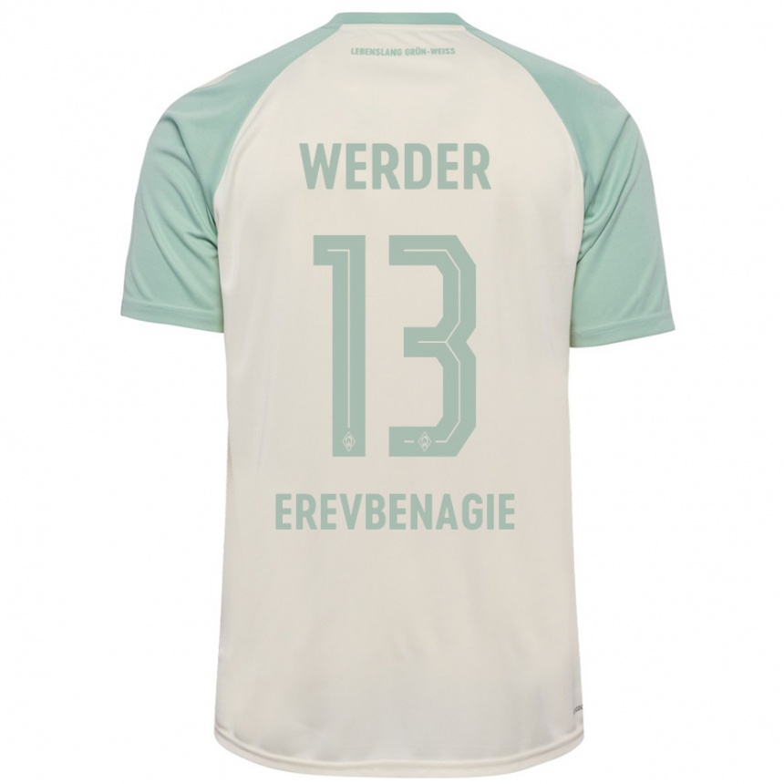 Hombre Fútbol Camiseta Paul Erevbenagie #13 Blanquecino Verde Claro 2ª Equipación 2024/25 Perú