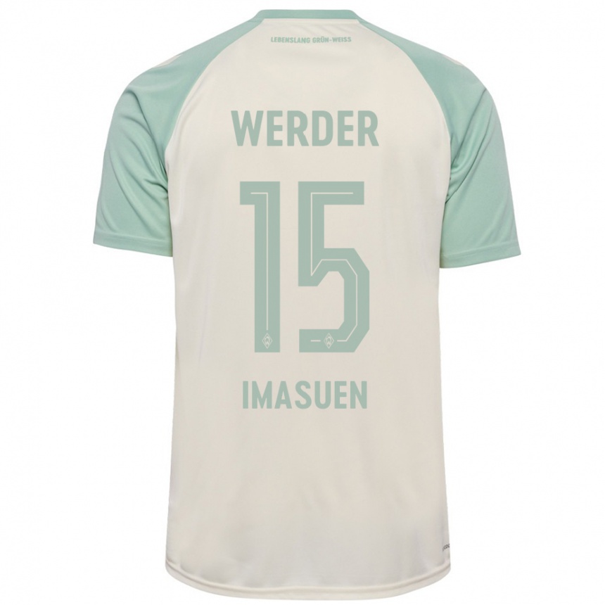 Hombre Fútbol Camiseta Joel Imasuen #15 Blanquecino Verde Claro 2ª Equipación 2024/25 Perú