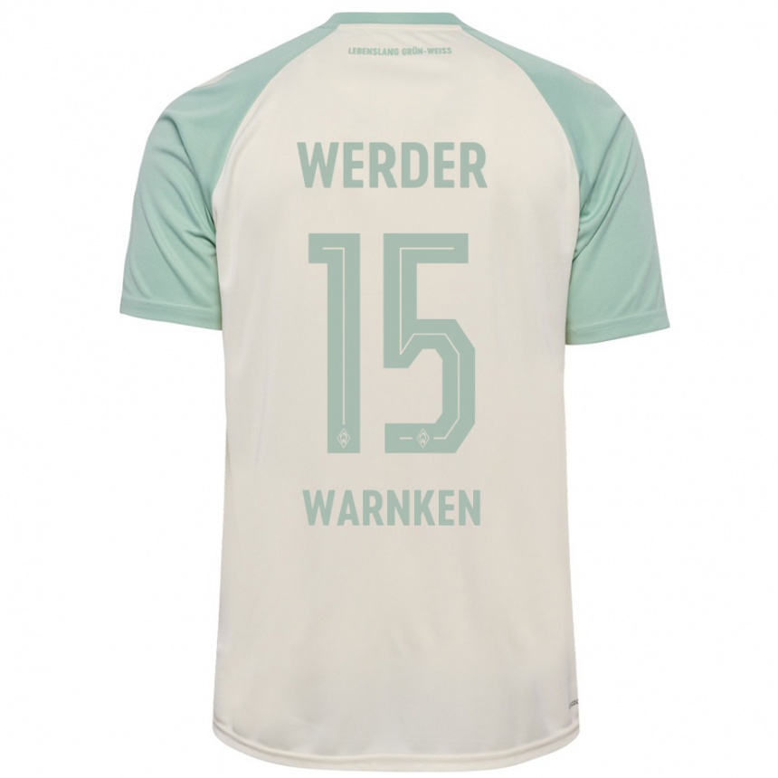 Hombre Fútbol Camiseta Jannes Warnken #15 Blanquecino Verde Claro 2ª Equipación 2024/25 Perú