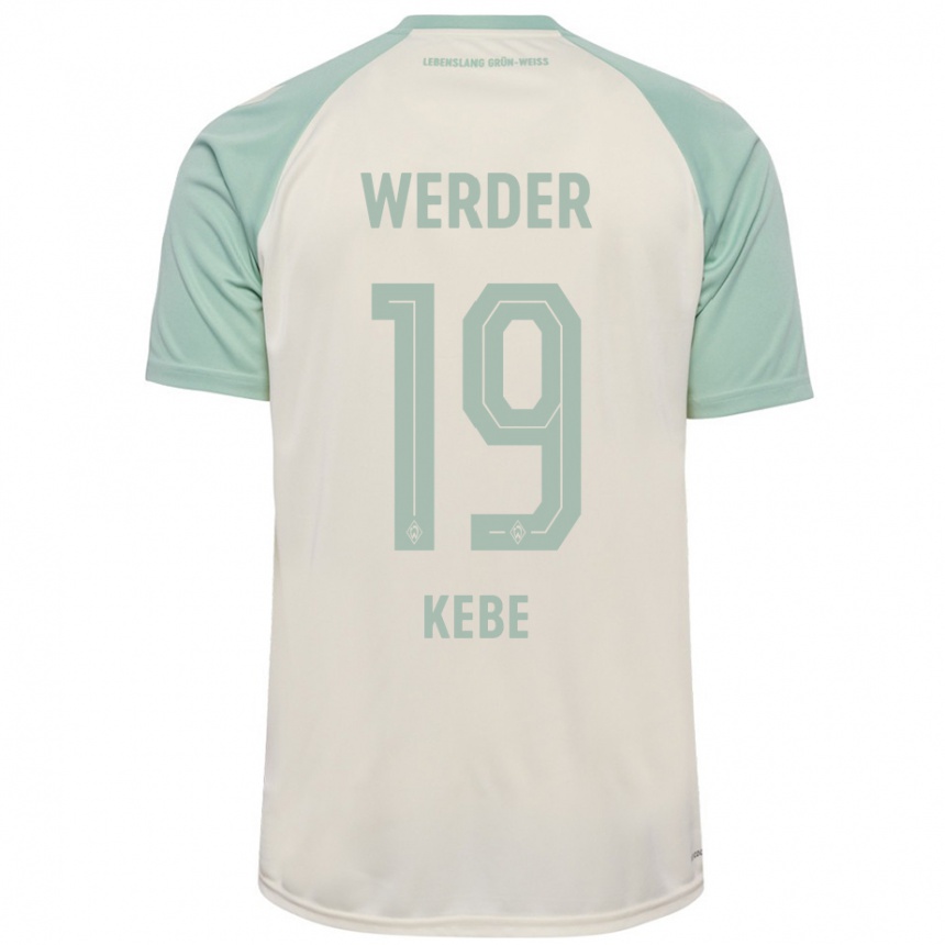 Hombre Fútbol Camiseta David Kébé #19 Blanquecino Verde Claro 2ª Equipación 2024/25 Perú