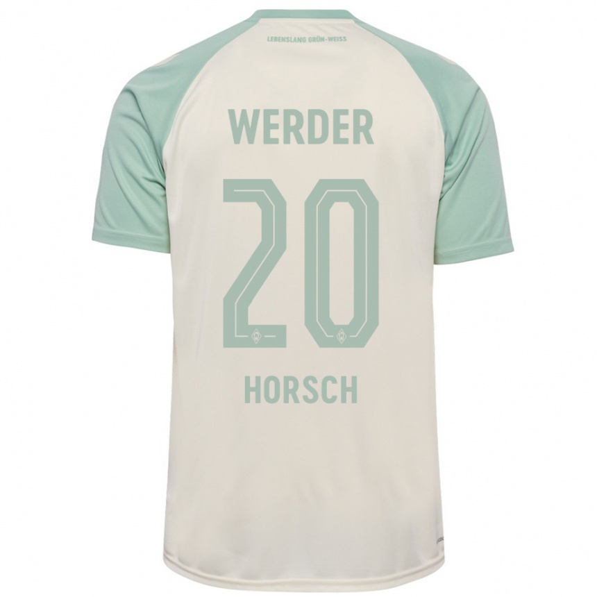 Hombre Fútbol Camiseta Jonas Horsch #20 Blanquecino Verde Claro 2ª Equipación 2024/25 Perú