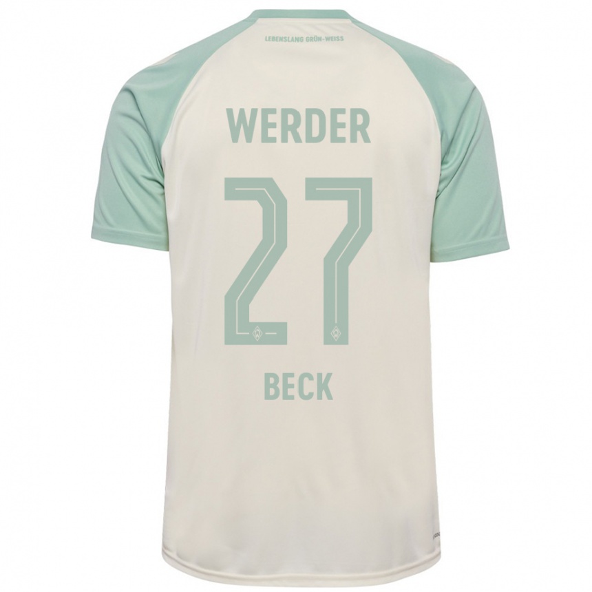 Hombre Fútbol Camiseta Sharon Beck #27 Blanquecino Verde Claro 2ª Equipación 2024/25 Perú