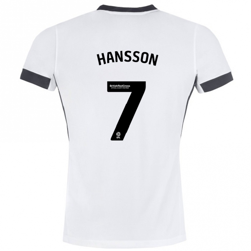 Hombre Fútbol Camiseta Emil Hansson #7 Blanco Negro 2ª Equipación 2024/25 Perú