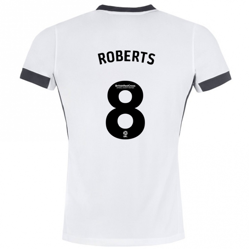 Hombre Fútbol Camiseta Tyler Roberts #8 Blanco Negro 2ª Equipación 2024/25 Perú