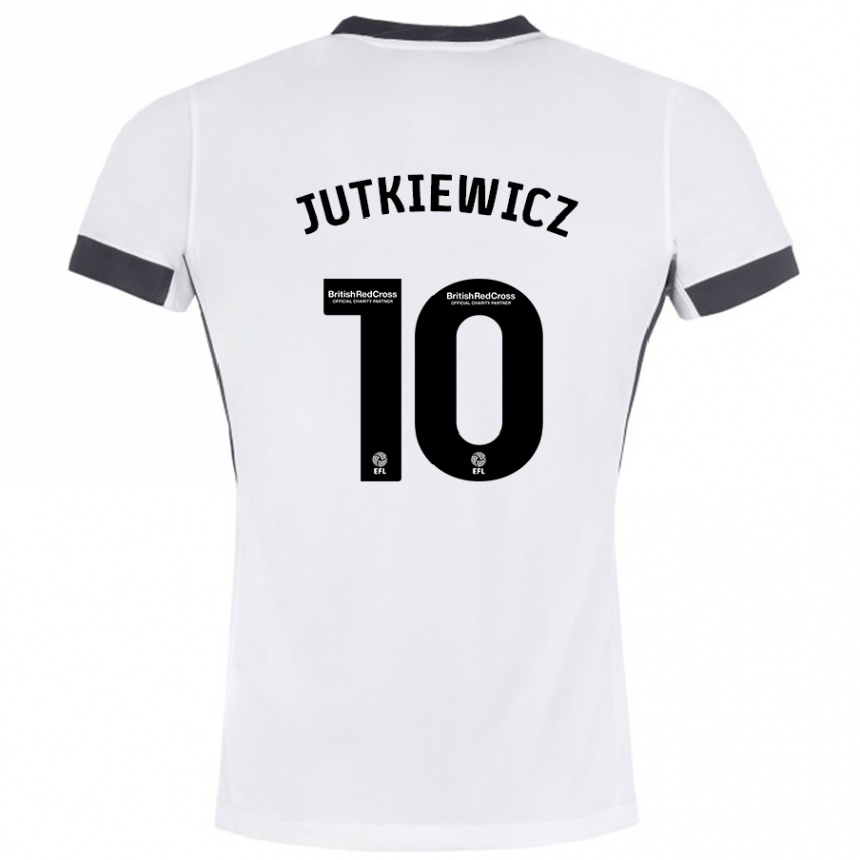 Hombre Fútbol Camiseta Lukas Jutkiewicz #10 Blanco Negro 2ª Equipación 2024/25 Perú