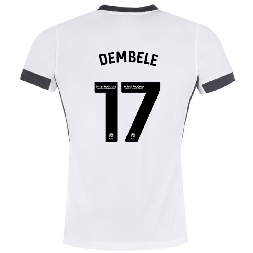 Hombre Fútbol Camiseta Siriki Dembélé #17 Blanco Negro 2ª Equipación 2024/25 Perú