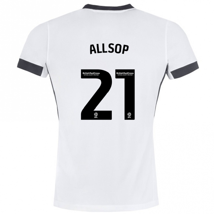 Hombre Fútbol Camiseta Ryan Allsop #21 Blanco Negro 2ª Equipación 2024/25 Perú