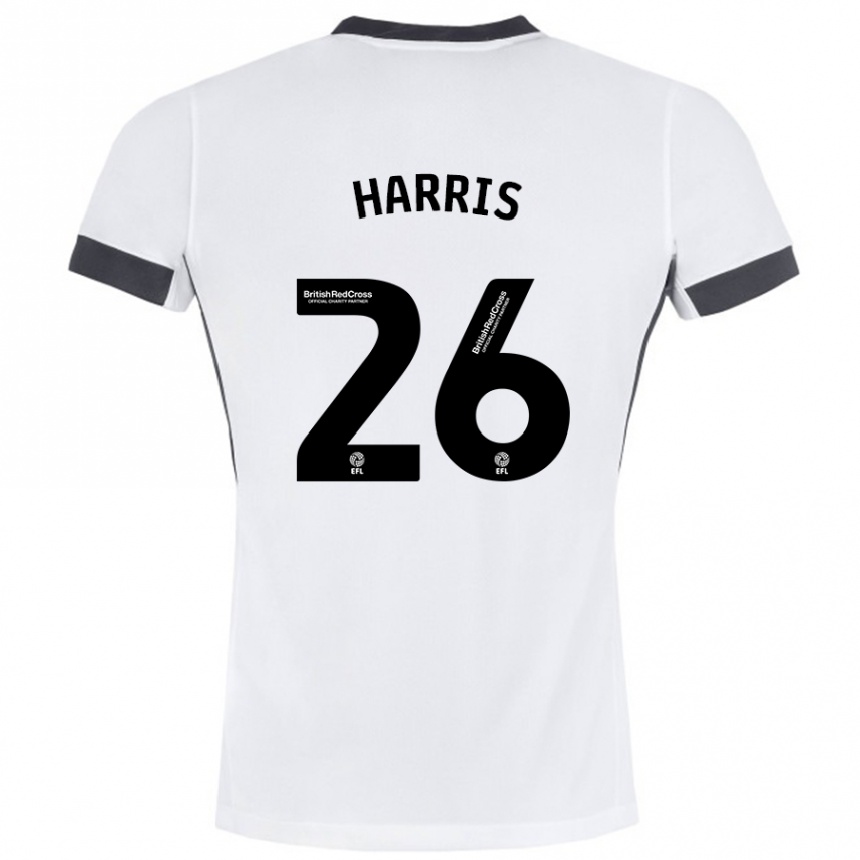 Hombre Fútbol Camiseta Luke Harris #26 Blanco Negro 2ª Equipación 2024/25 Perú