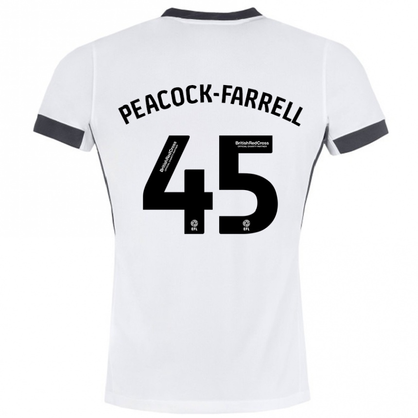 Hombre Fútbol Camiseta Bailey Peacock-Farrell #45 Blanco Negro 2ª Equipación 2024/25 Perú