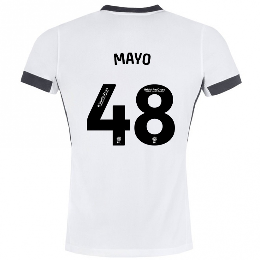 Hombre Fútbol Camiseta Bradley Mayo #48 Blanco Negro 2ª Equipación 2024/25 Perú