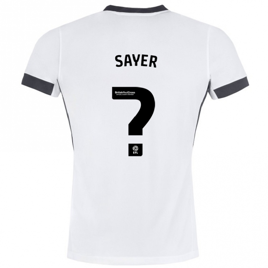 Hombre Fútbol Camiseta Olly Sayer #0 Blanco Negro 2ª Equipación 2024/25 Perú