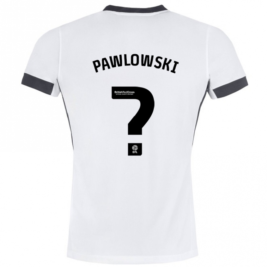 Hombre Fútbol Camiseta Jakub Pawlowski #0 Blanco Negro 2ª Equipación 2024/25 Perú