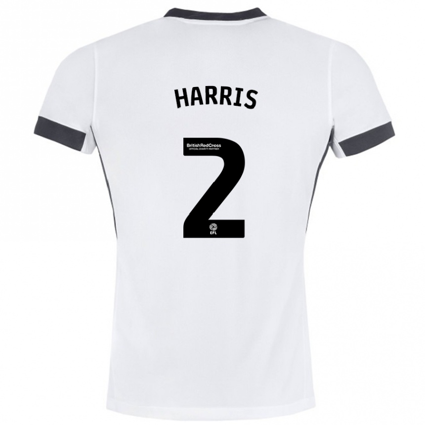 Hombre Fútbol Camiseta Martha Harris #2 Blanco Negro 2ª Equipación 2024/25 Perú