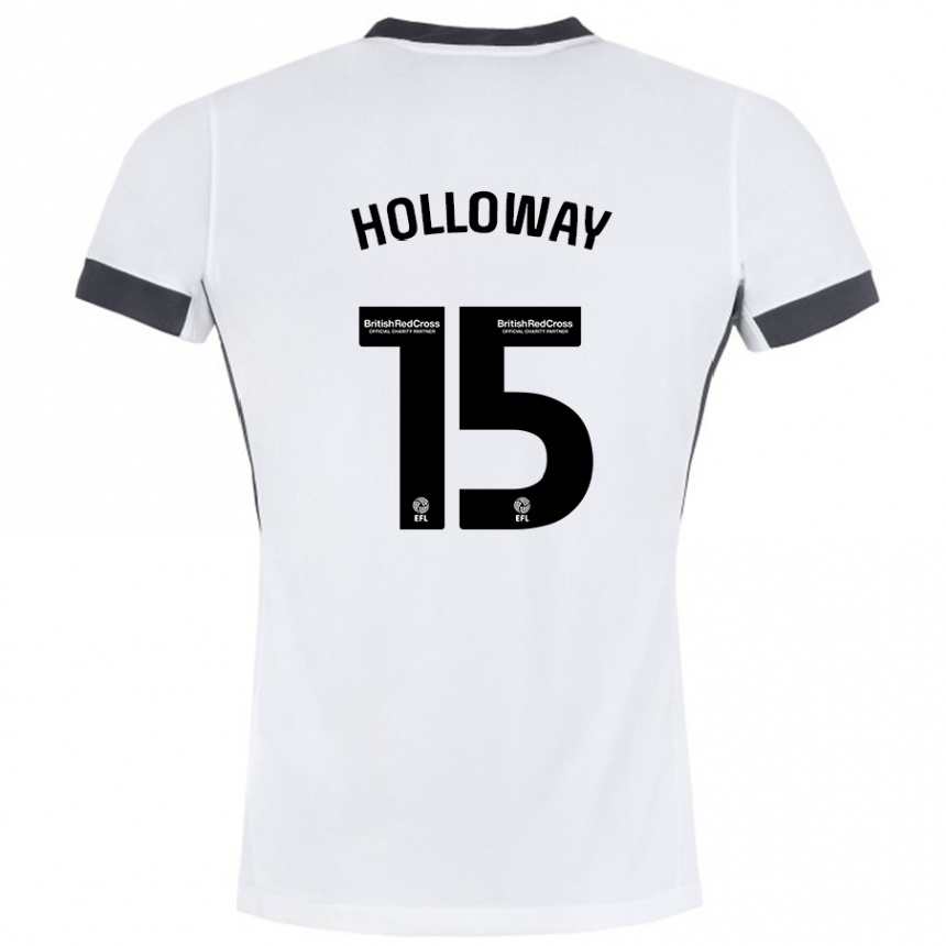 Hombre Fútbol Camiseta Rebecca Holloway #15 Blanco Negro 2ª Equipación 2024/25 Perú