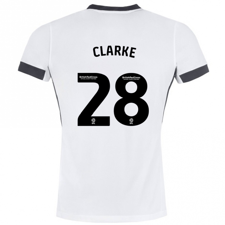 Hombre Fútbol Camiseta Charlotte Clarke #28 Blanco Negro 2ª Equipación 2024/25 Perú