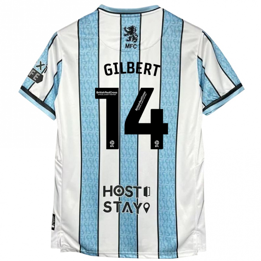 Hombre Fútbol Camiseta Alex Gilbert #14 Blanco Azul 2ª Equipación 2024/25 Perú