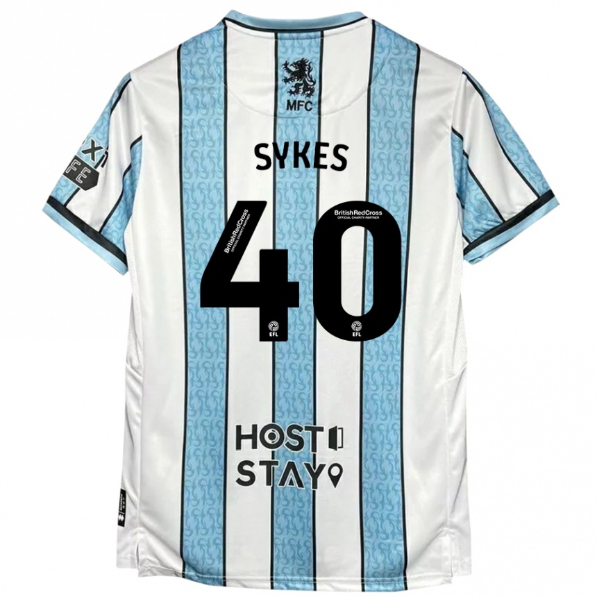 Hombre Fútbol Camiseta Cain Sykes #40 Blanco Azul 2ª Equipación 2024/25 Perú