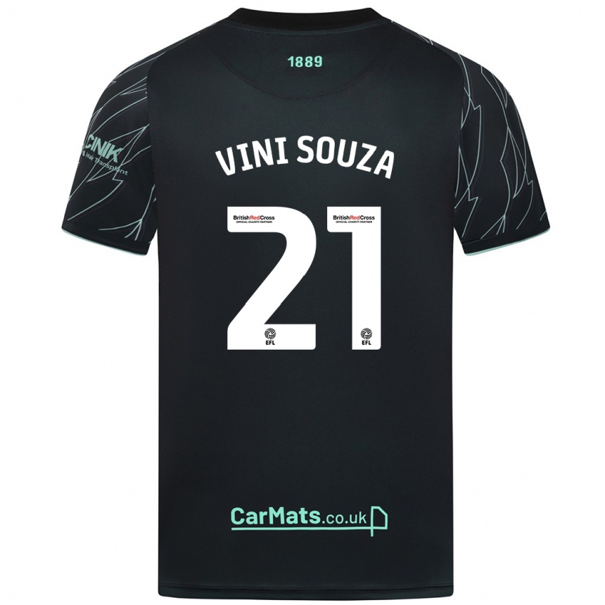 Hombre Fútbol Camiseta Vini Souza #21 Negro Verde 2ª Equipación 2024/25 Perú