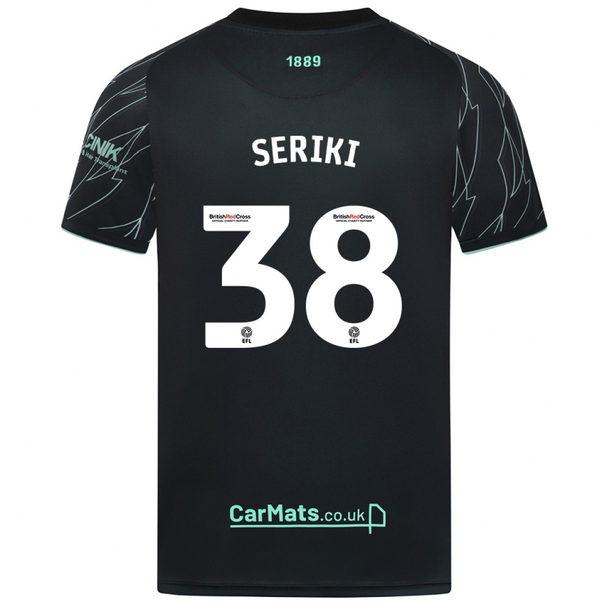 Hombre Fútbol Camiseta Femi Seriki #38 Negro Verde 2ª Equipación 2024/25 Perú