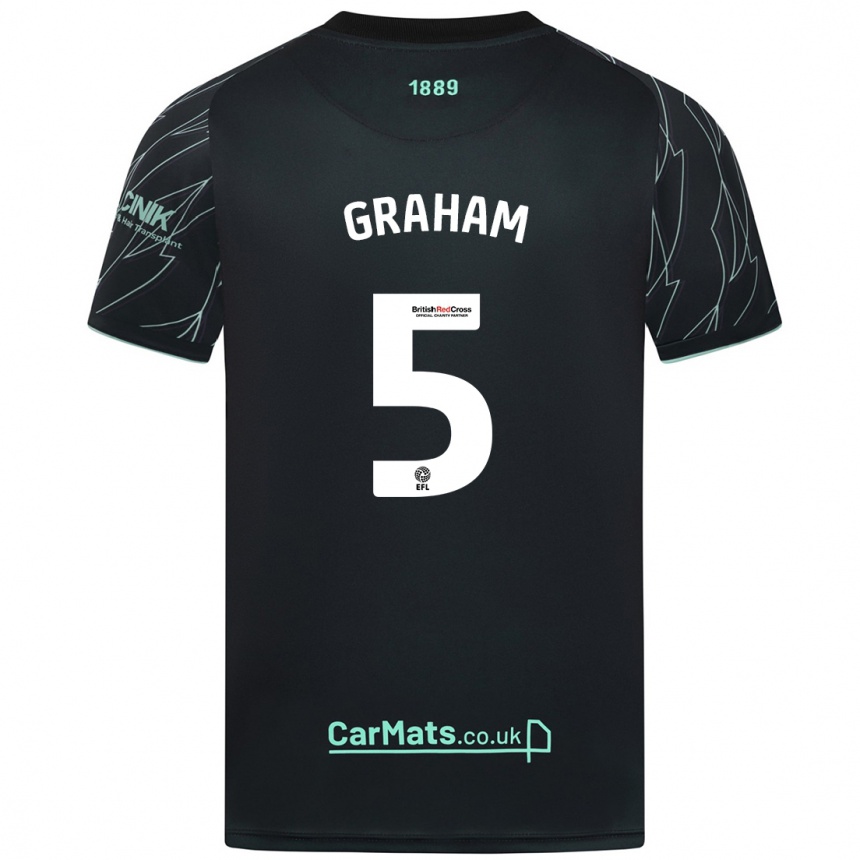 Hombre Fútbol Camiseta Molly Graham #5 Negro Verde 2ª Equipación 2024/25 Perú