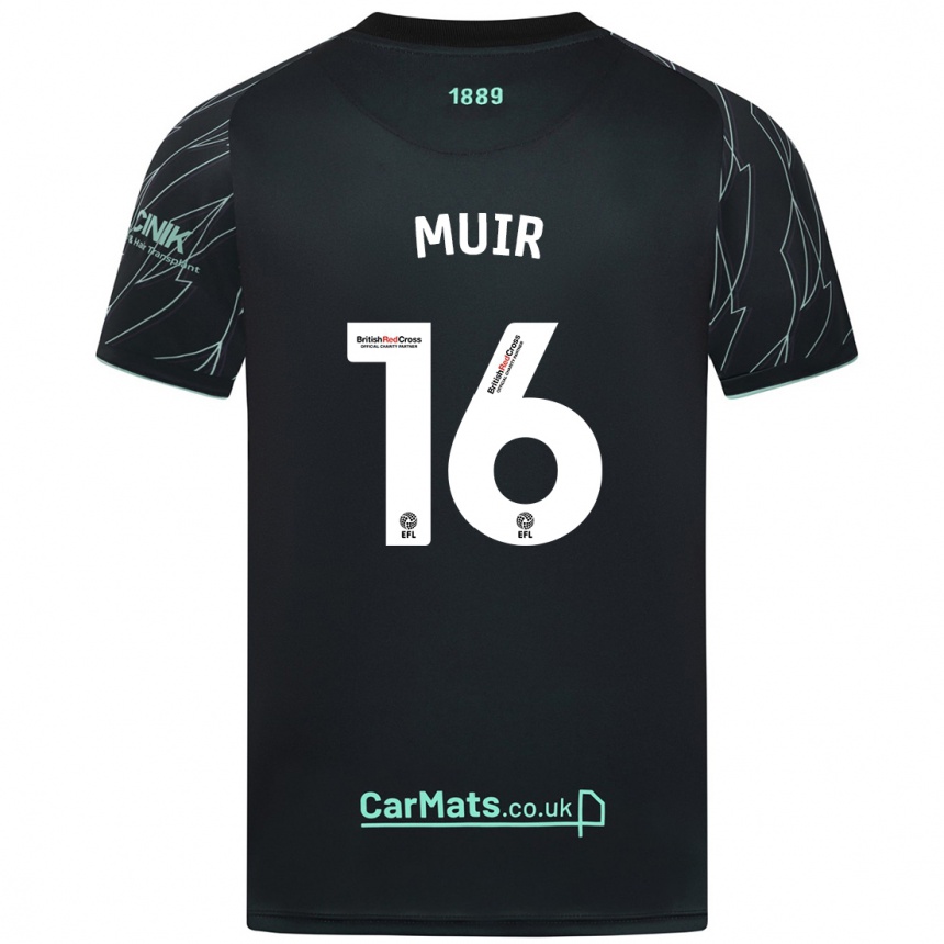 Hombre Fútbol Camiseta Chene Muir #16 Negro Verde 2ª Equipación 2024/25 Perú