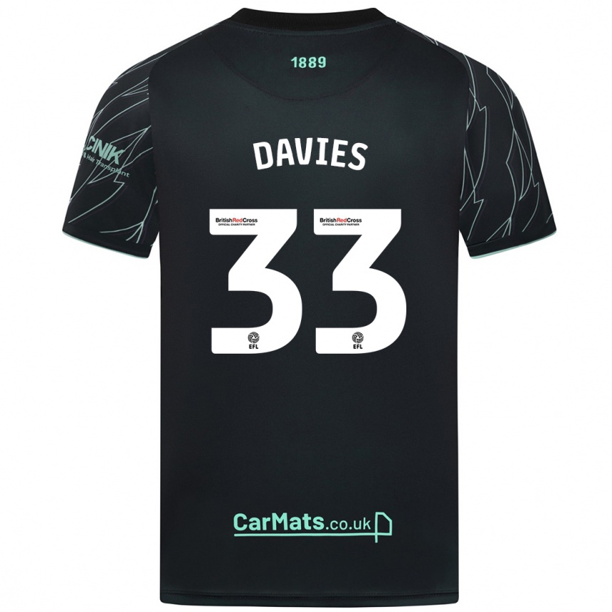 Hombre Fútbol Camiseta Bethan Davies #33 Negro Verde 2ª Equipación 2024/25 Perú