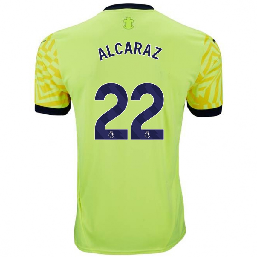 Hombre Fútbol Camiseta Carlos Alcaraz #22 Amarillo 2ª Equipación 2024/25 Perú