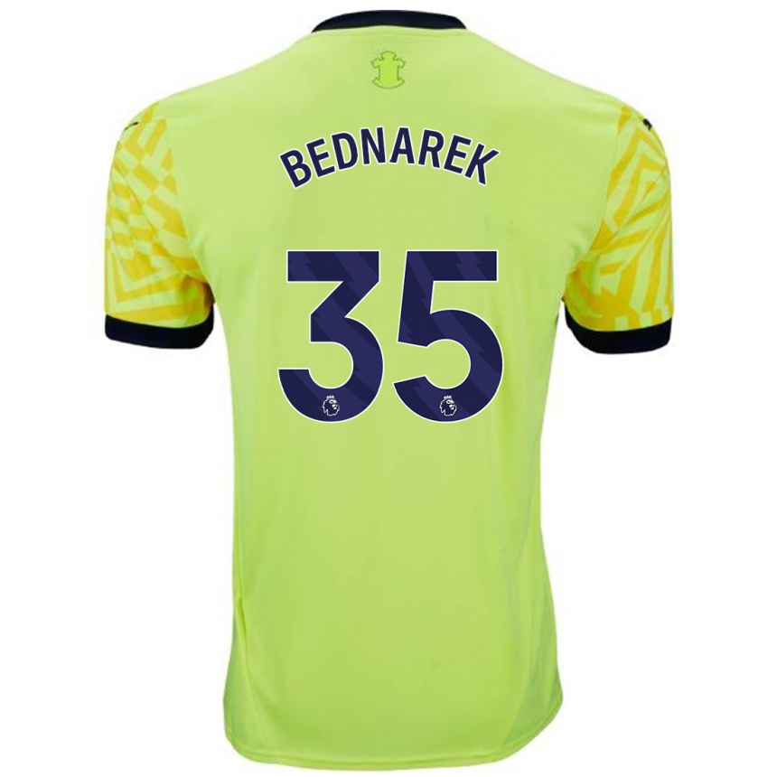 Hombre Fútbol Camiseta Jan Bednarek #35 Amarillo 2ª Equipación 2024/25 Perú