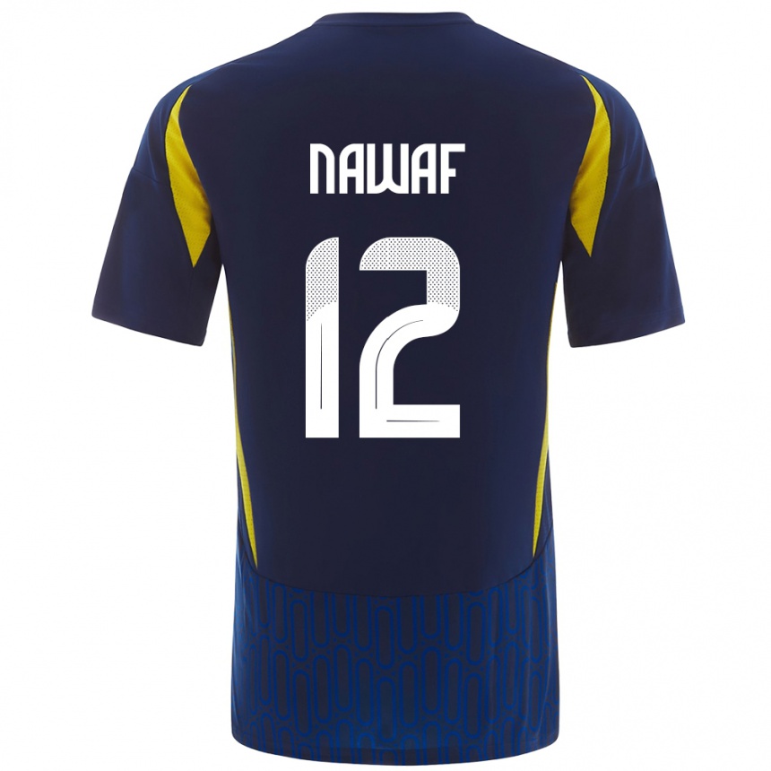 Hombre Fútbol Camiseta Nawaf Al-Boushal #12 Azul Amarillo 2ª Equipación 2024/25 Perú