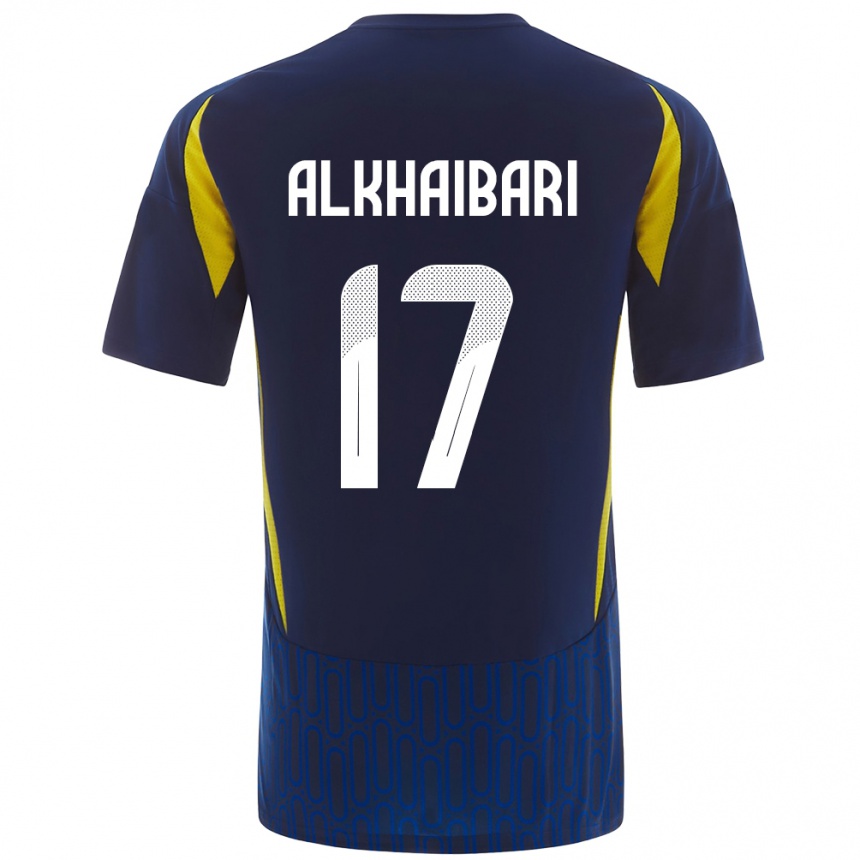 Hombre Fútbol Camiseta Abdullah Al-Khaibari #17 Azul Amarillo 2ª Equipación 2024/25 Perú