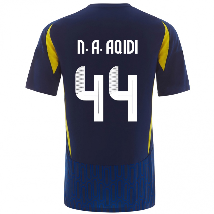 Hombre Fútbol Camiseta Nawaf Al-Aqidi #44 Azul Amarillo 2ª Equipación 2024/25 Perú