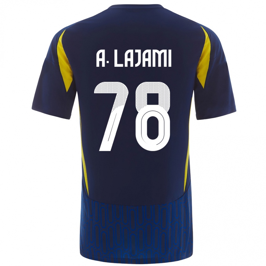 Hombre Fútbol Camiseta Ali Lajami #78 Azul Amarillo 2ª Equipación 2024/25 Perú