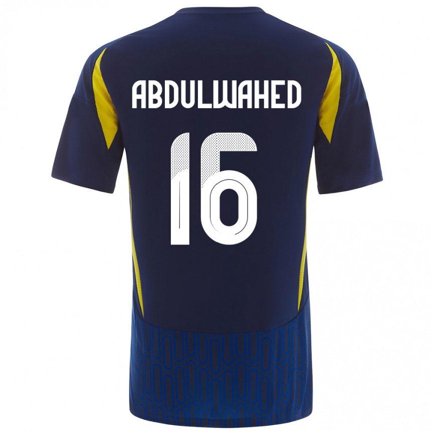 Hombre Fútbol Camiseta Ghader Abdulwahed #16 Azul Amarillo 2ª Equipación 2024/25 Perú