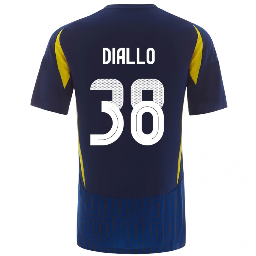 Hombre Fútbol Camiseta Aminata Diallo #38 Azul Amarillo 2ª Equipación 2024/25 Perú