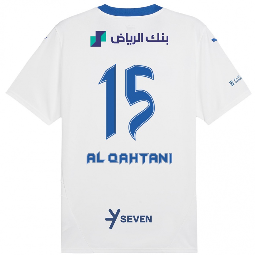 Hombre Fútbol Camiseta Mohammed Al-Qahtani #15 Blanco Azul 2ª Equipación 2024/25 Perú