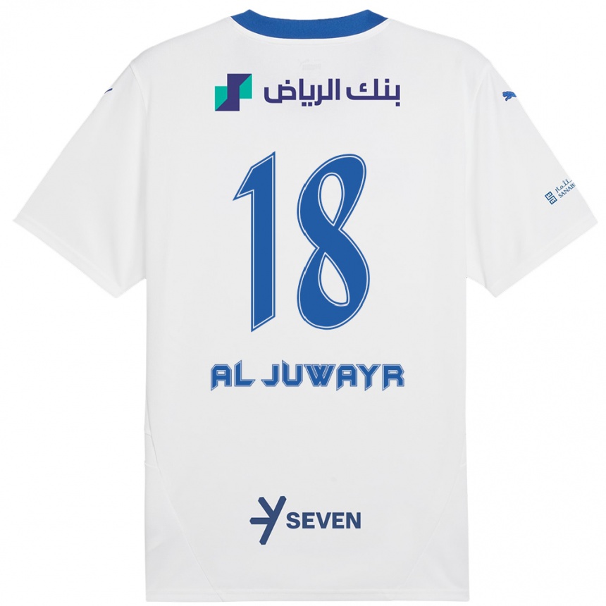 Hombre Fútbol Camiseta Musab Al-Juwayr #18 Blanco Azul 2ª Equipación 2024/25 Perú