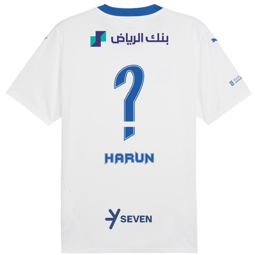 Hombre Fútbol Camiseta Saud Harun #0 Blanco Azul 2ª Equipación 2024/25 Perú