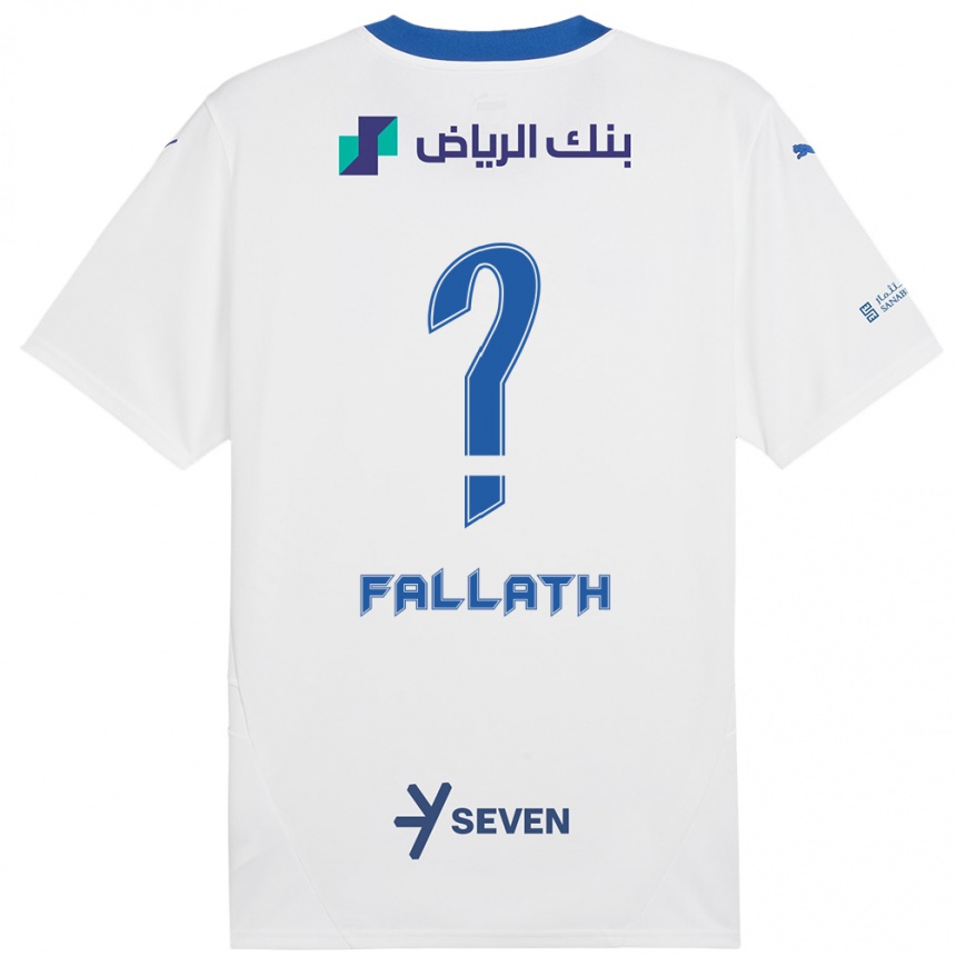 Hombre Fútbol Camiseta Fahad Fallath #0 Blanco Azul 2ª Equipación 2024/25 Perú